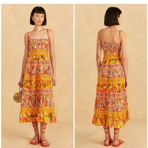 Farm Rio Mixed Fruits Paradise Midi Dress